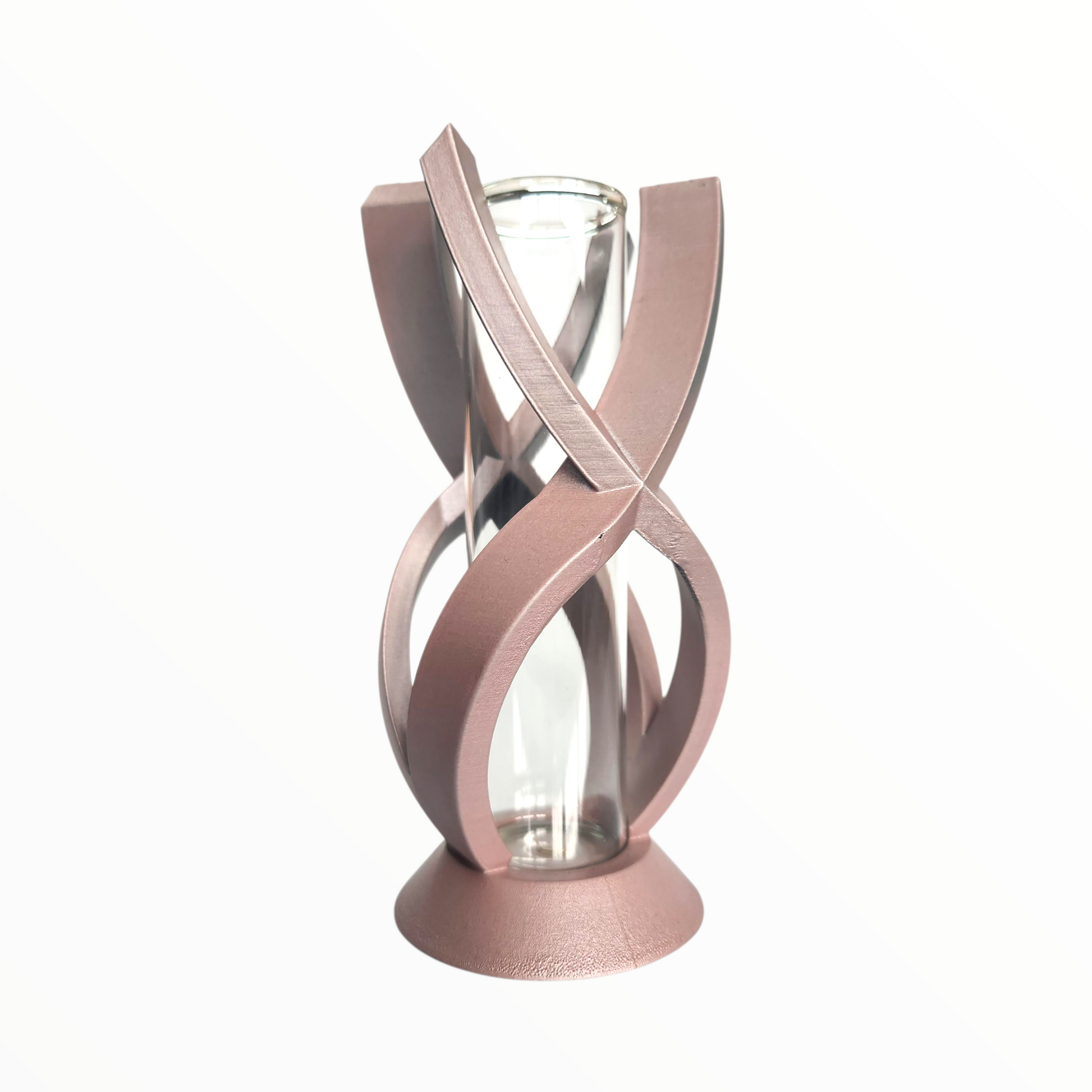 Criss Cross Baby Pink Ribbon Vase