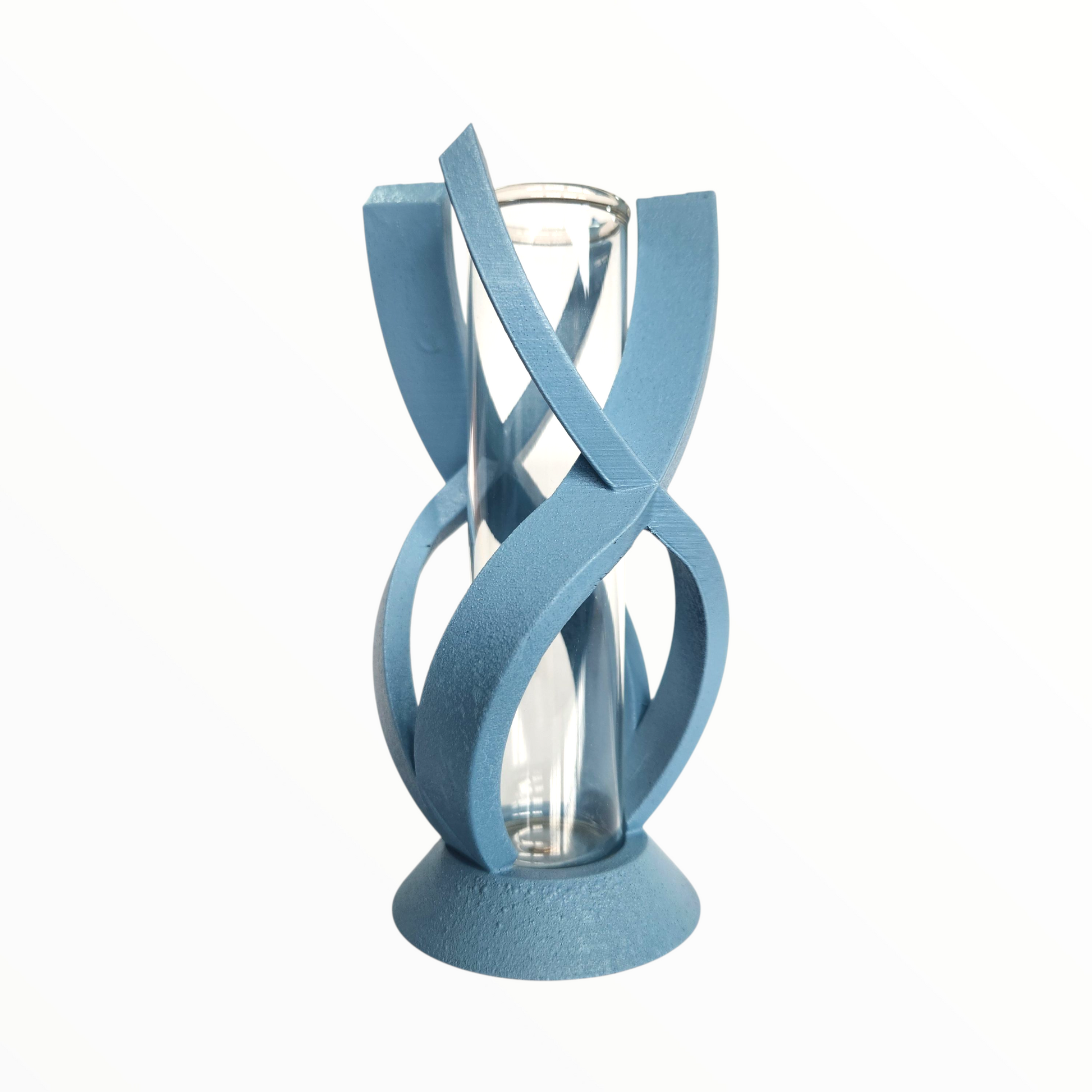 Criss Cross Sky Blue Ribbon Vase