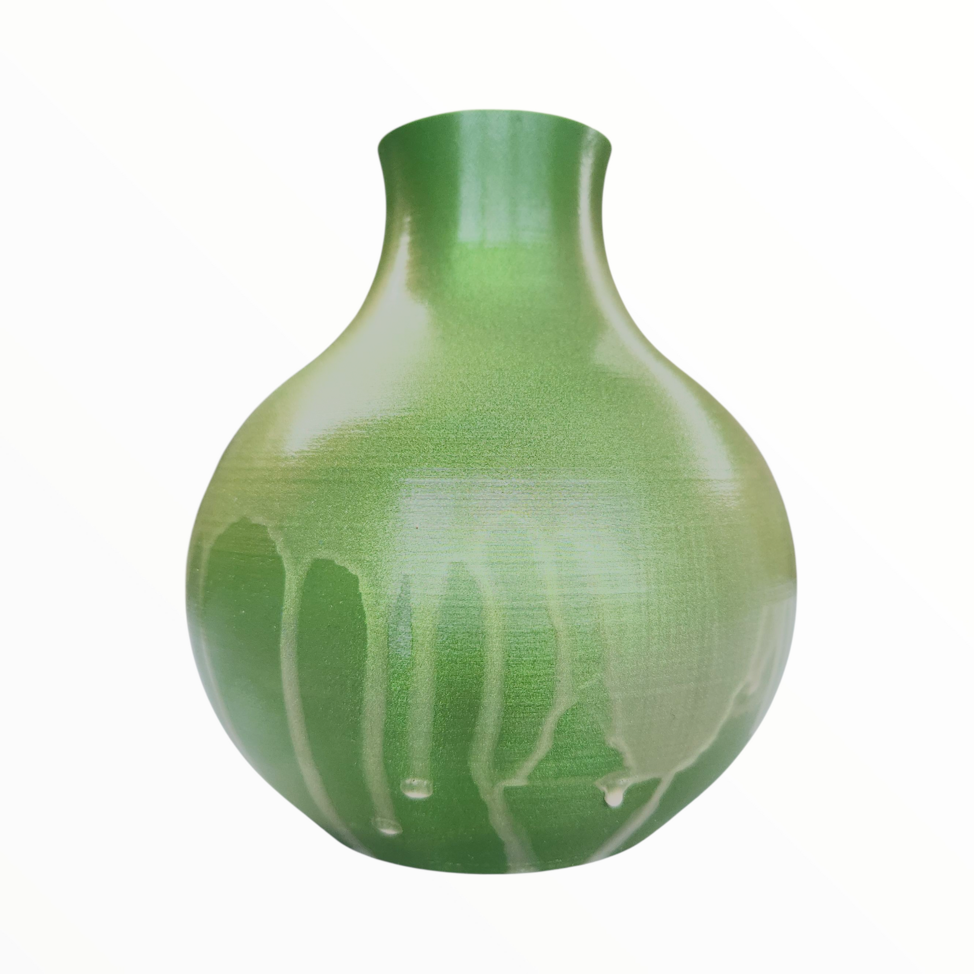 Round Green Drip Vase