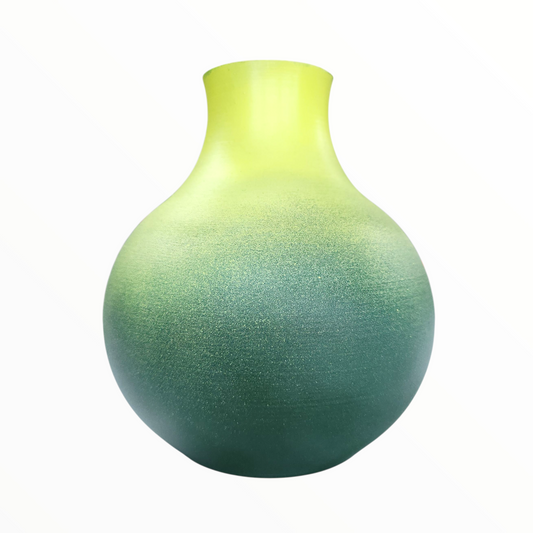Round Ombre Green Vase