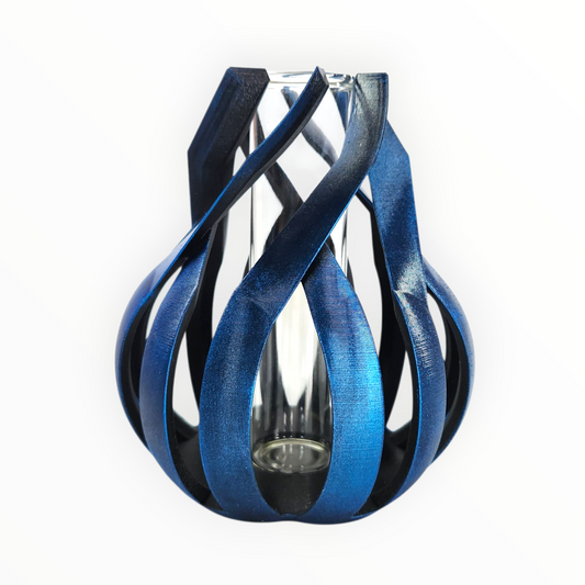 The Core Metallic Blue Ribbon Vase
