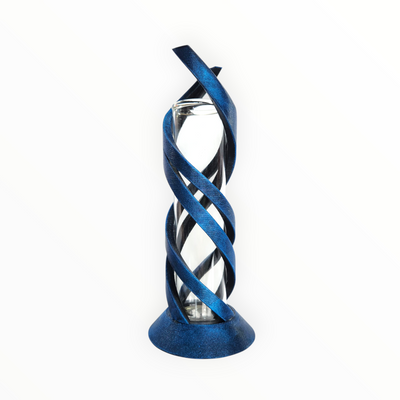 The Spring Metallic Blue Ribbon Vase